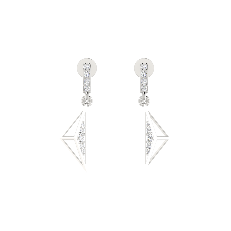 Triangle Drift Platinum Plated Lab Grown Diamond Earrings
