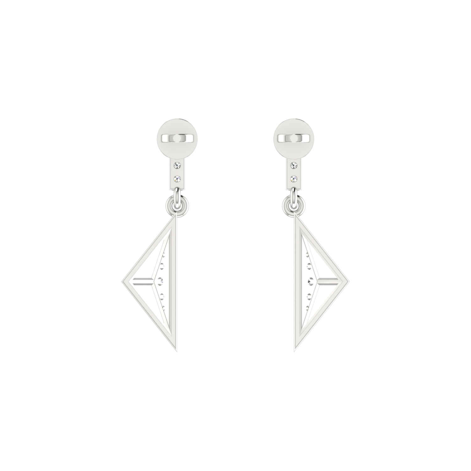 Triangle Drift Platinum Plated Lab Grown Diamond Earrings