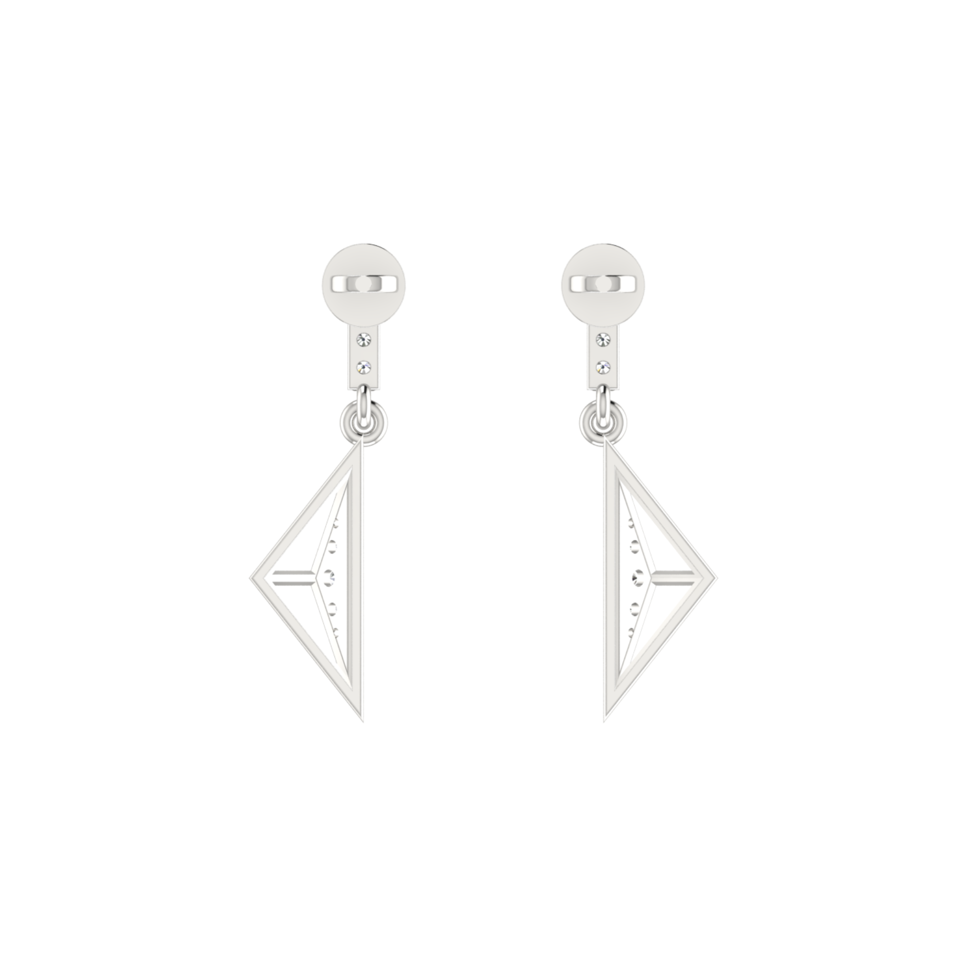 Triangle Drift Platinum Plated Lab Grown Diamond Earrings