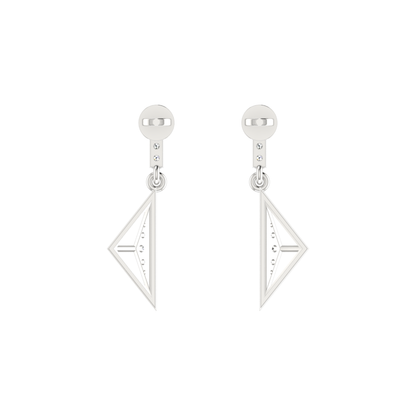 Triangle Drift Platinum Plated Lab Grown Diamond Earrings