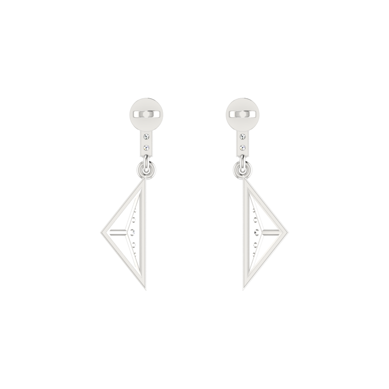 Triangle Drift Platinum Plated Lab Grown Diamond Earrings