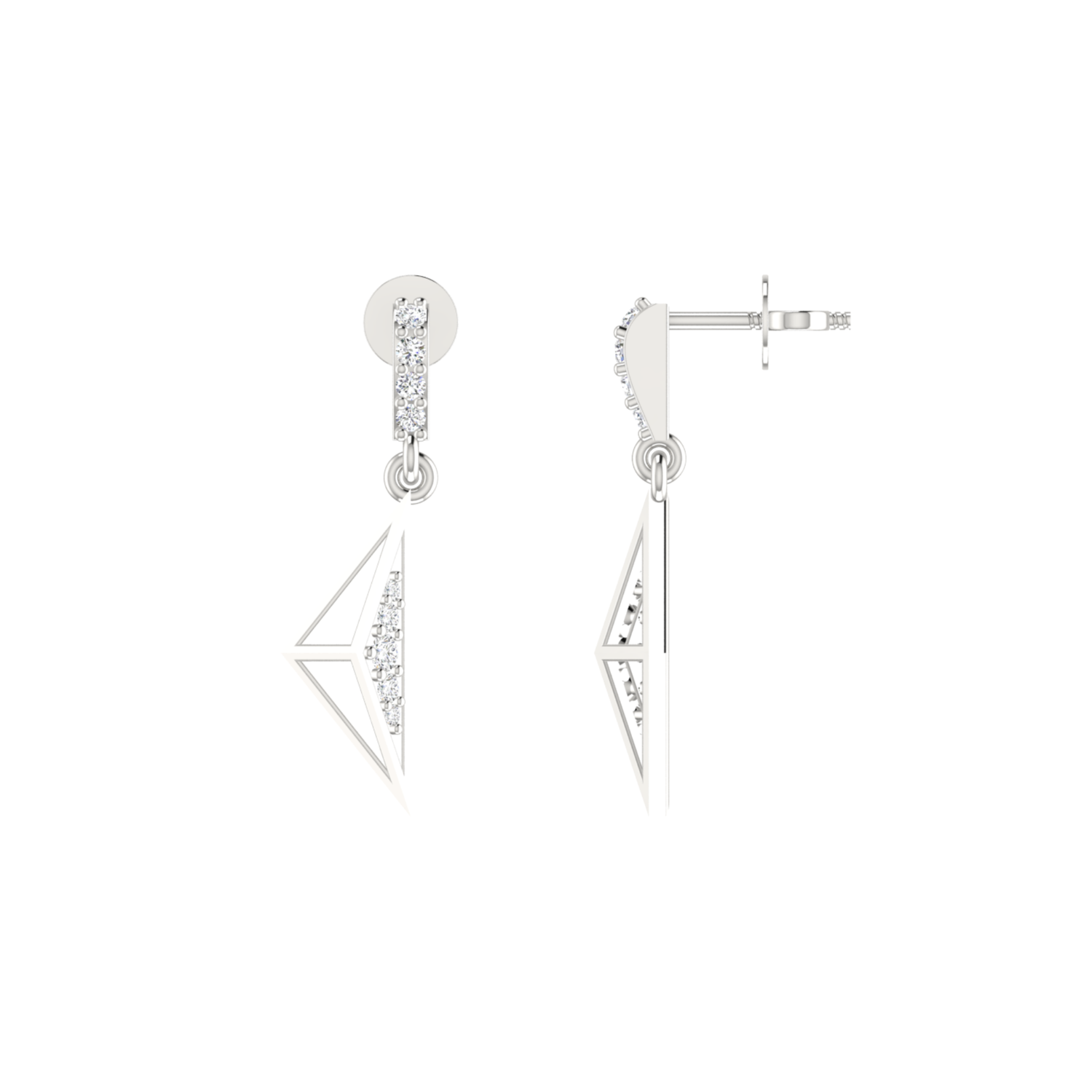 Triangle Drift Platinum Plated Lab Grown Diamond Earrings