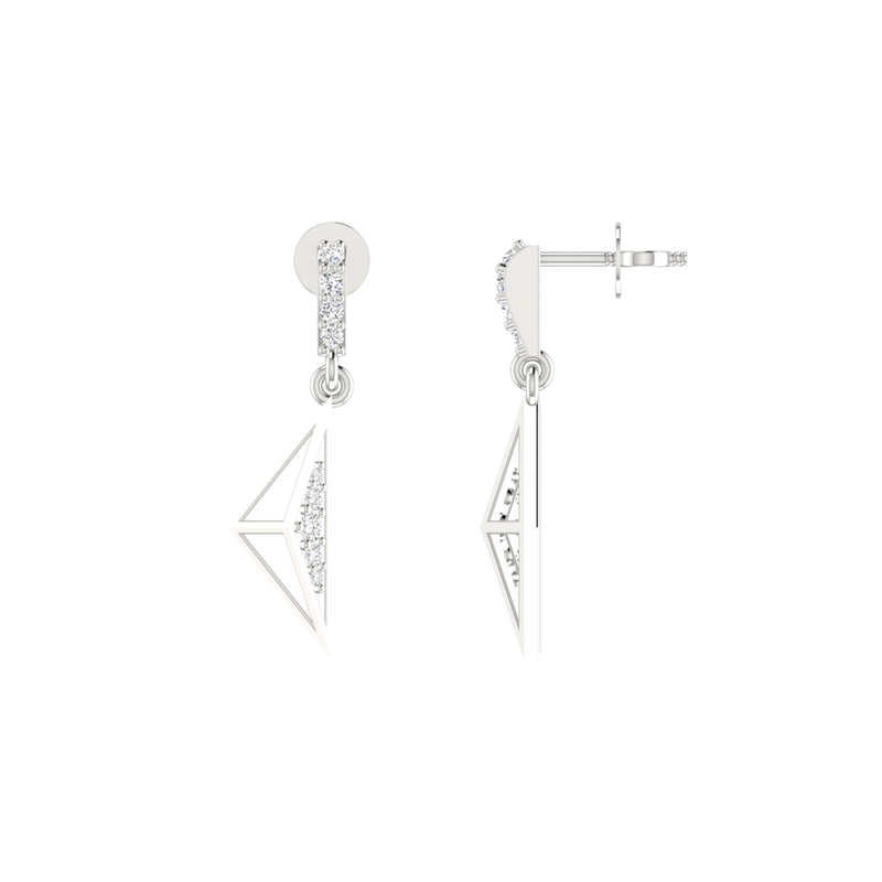 Triangle Drift Platinum Plated Lab Grown Diamond Earrings