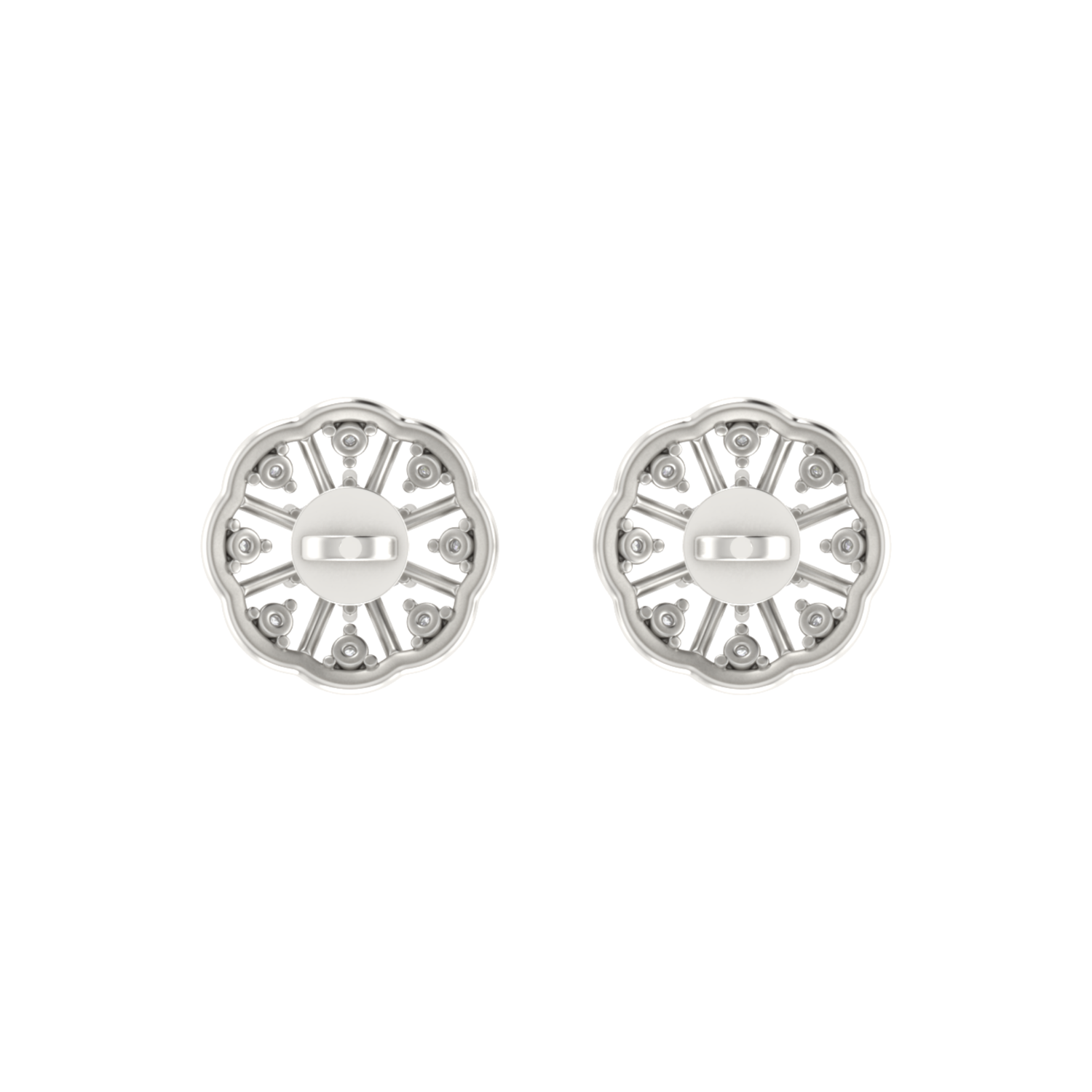 Floral Facet Platinum Plated Lab Grown Diamond Earrings