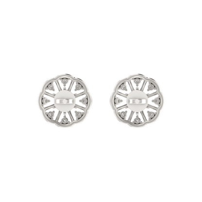 Floral Facet Platinum Plated Lab Grown Diamond Earrings