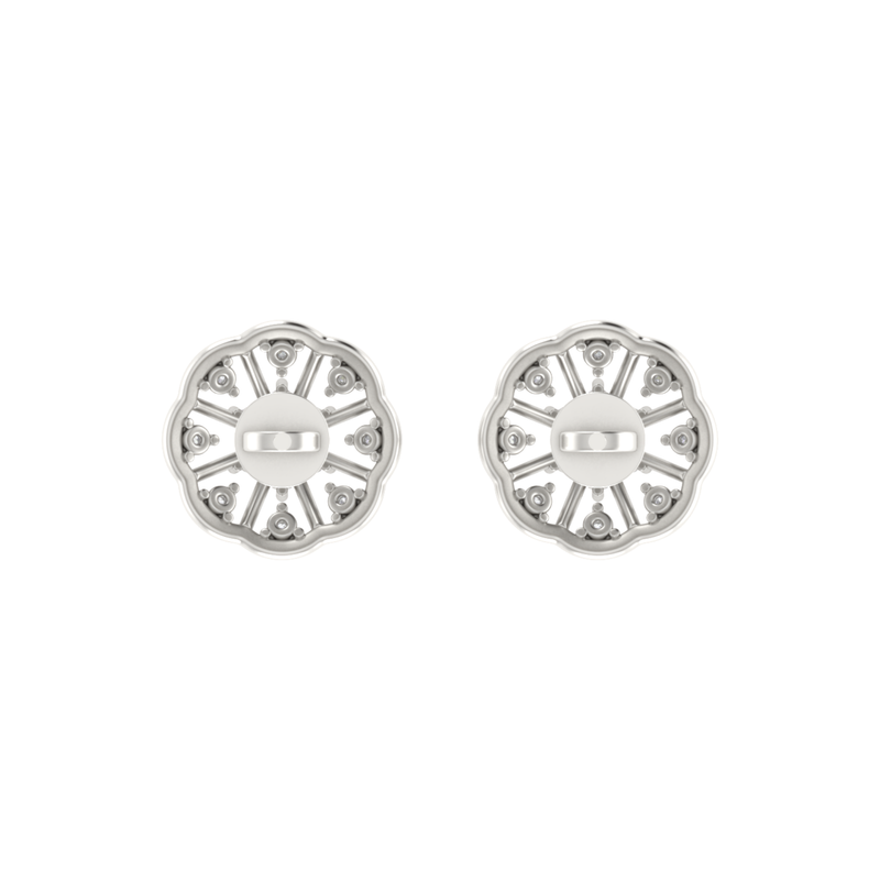 Floral Facet Platinum Plated Lab Grown Diamond Earrings