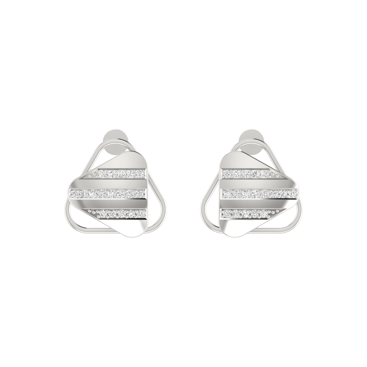 Pulse Frame Platinum Plated Lab Grown Diamond Earrings