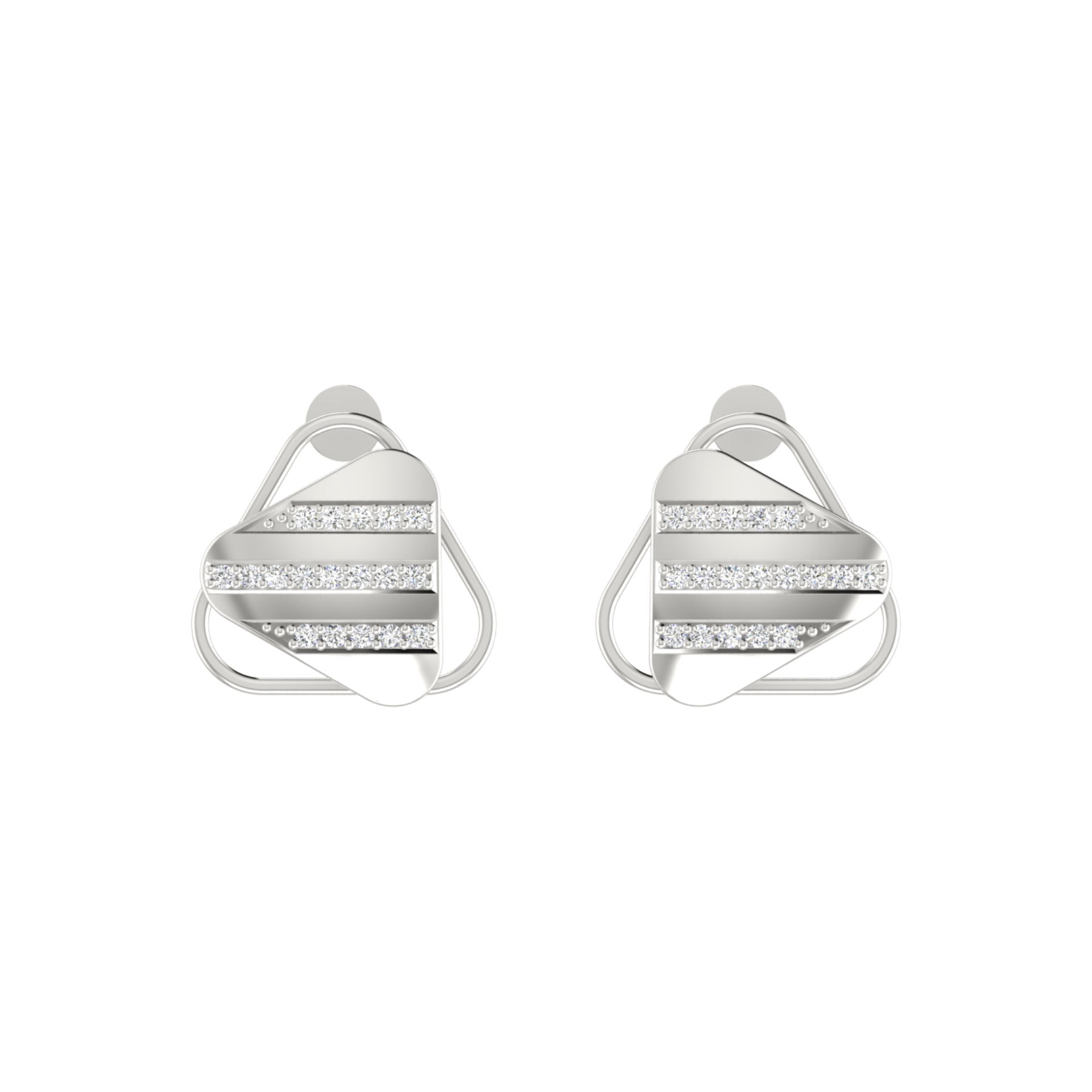 Pulse Frame Platinum Plated Lab Grown Diamond Earrings