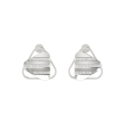 Pulse Frame Platinum Plated Lab Grown Diamond Earrings
