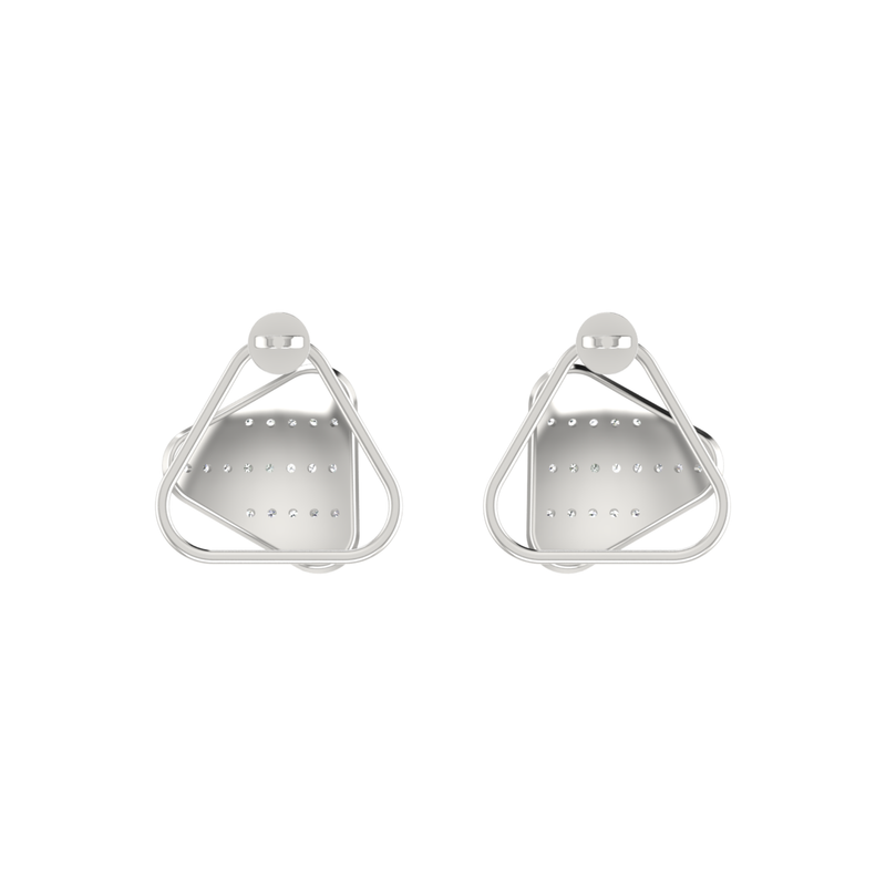 Pulse Frame Platinum Plated Lab Grown Diamond Earrings