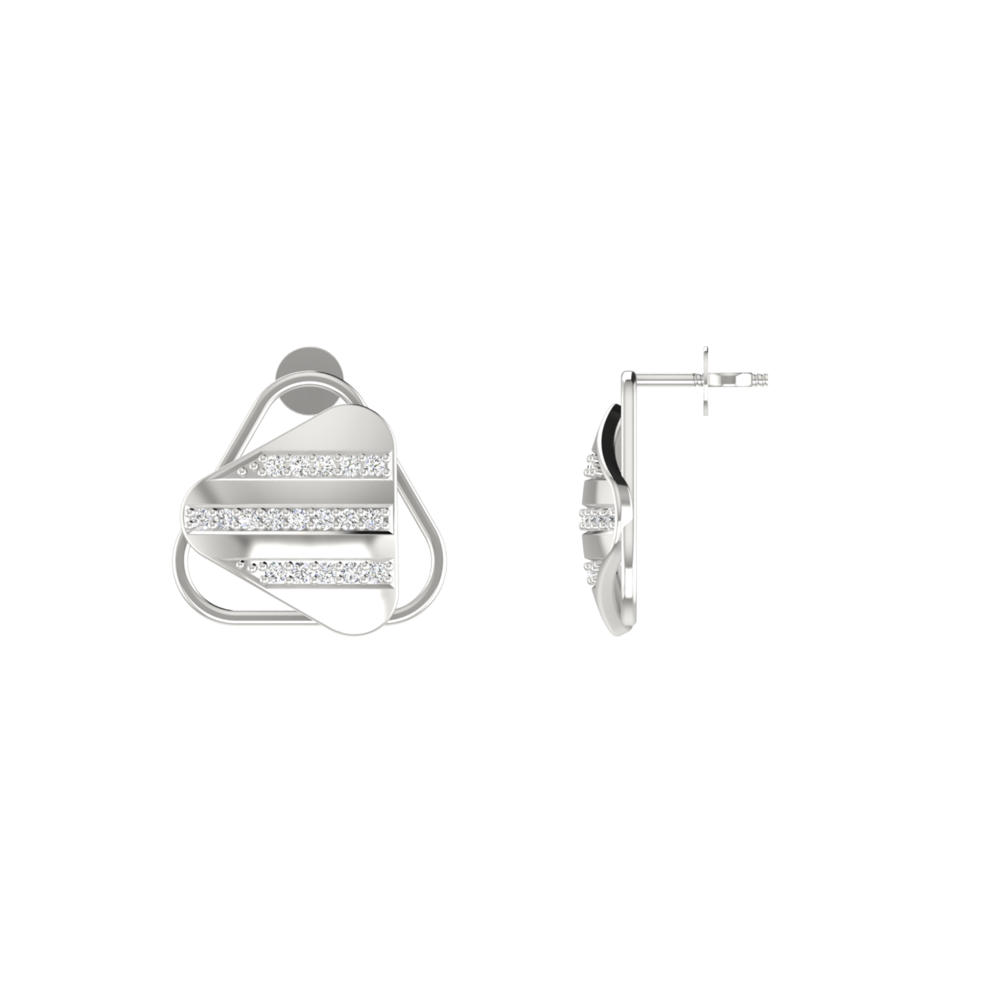 Pulse Frame Platinum Plated Lab Grown Diamond Earrings