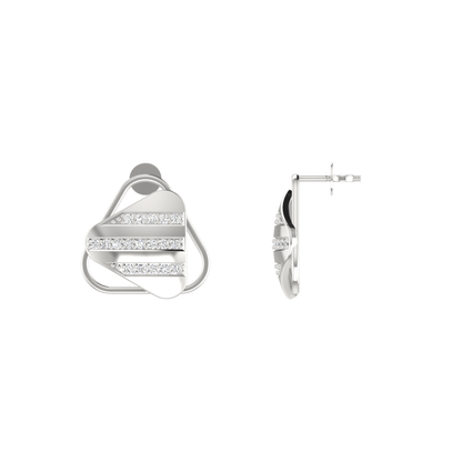 Pulse Frame Platinum Plated Lab Grown Diamond Earrings