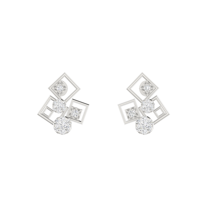 Box Fusion Platinum Plated Lab Grown Diamond Earrings