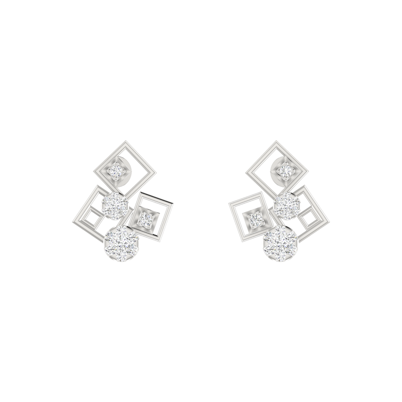 Box Fusion Platinum Plated Lab Grown Diamond Earrings