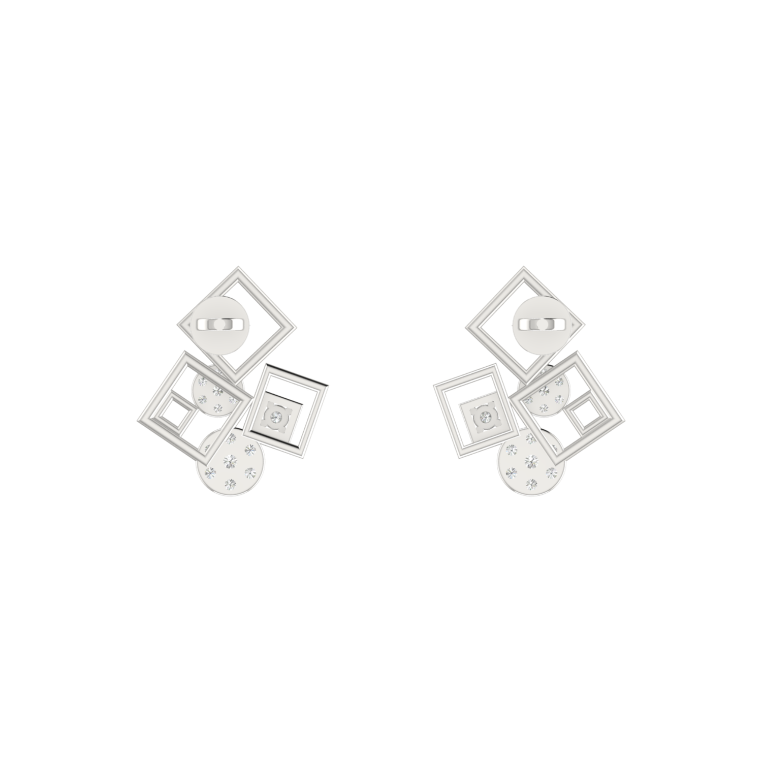 Box Fusion Platinum Plated Lab Grown Diamond Earrings