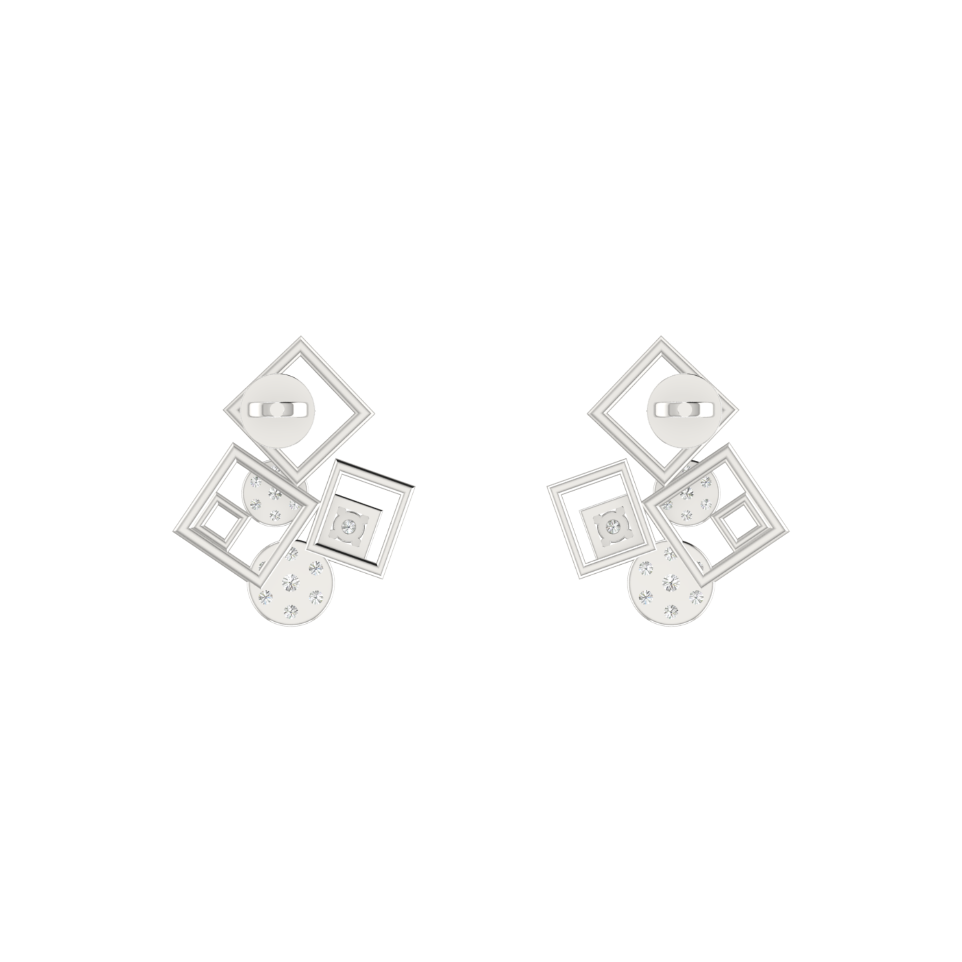 Box Fusion Platinum Plated Lab Grown Diamond Earrings
