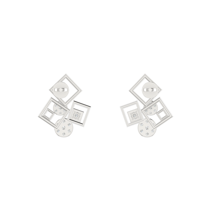 Box Fusion Platinum Plated Lab Grown Diamond Earrings