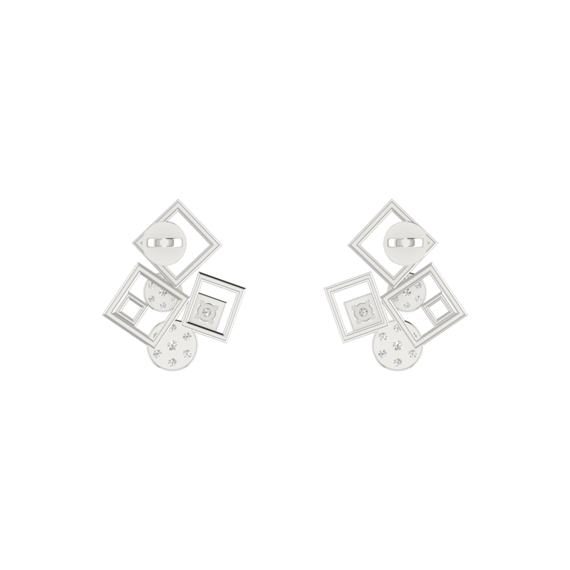 Box Fusion Platinum Plated Lab Grown Diamond Earrings
