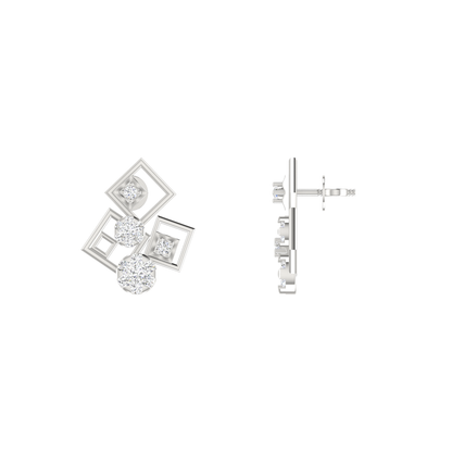 Box Fusion Platinum Plated Lab Grown Diamond Earrings