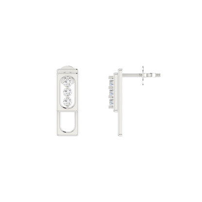 Column Platinum Plated Lab Grown Diamond Earrings
