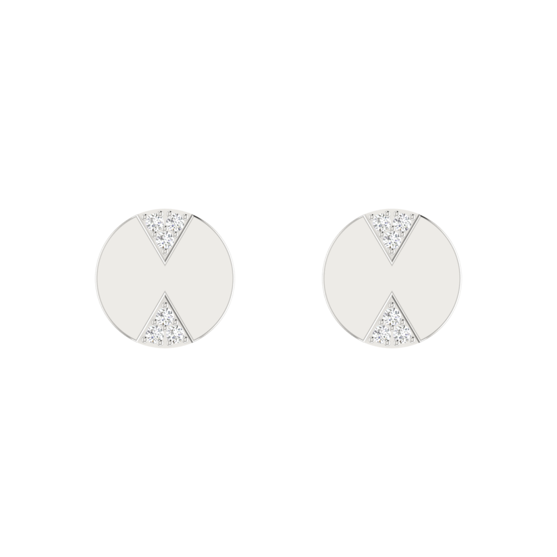 Slash Orbit Platinum Plated Lab Grown Diamond Earrings