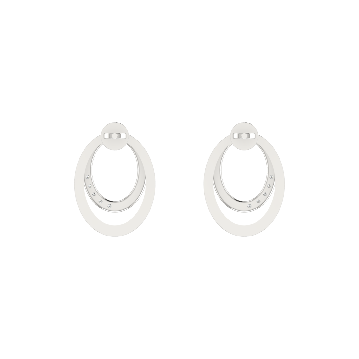Mobius Loop Platinum Plated Lab Grown Diamond Earrings