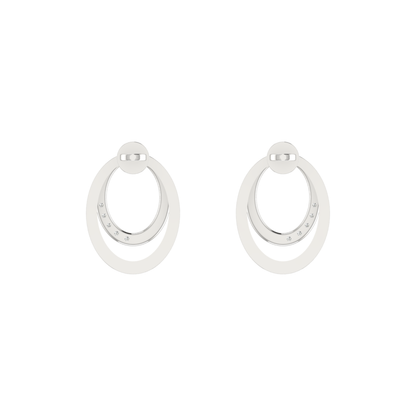 Mobius Loop Platinum Plated Lab Grown Diamond Earrings