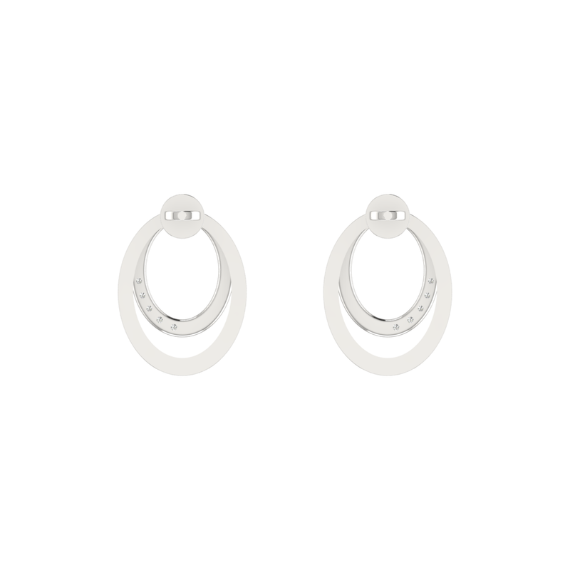Mobius Loop Platinum Plated Lab Grown Diamond Earrings