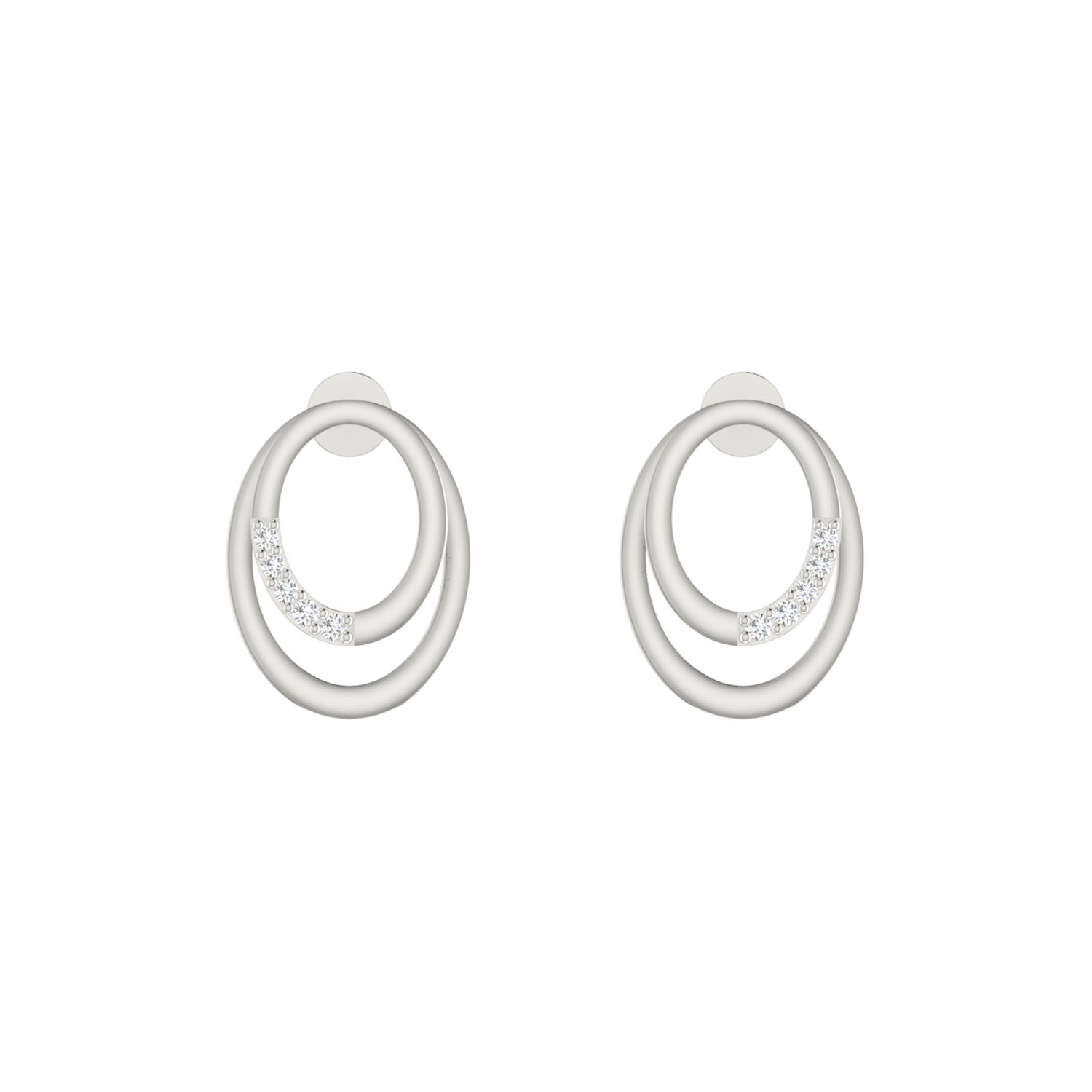 Mobius Loop Platinum Plated Lab Grown Diamond Earrings