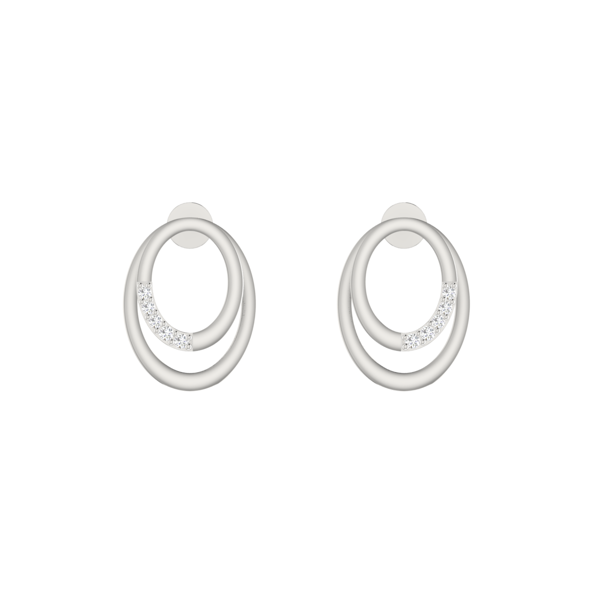 Mobius Loop Platinum Plated Lab Grown Diamond Earrings