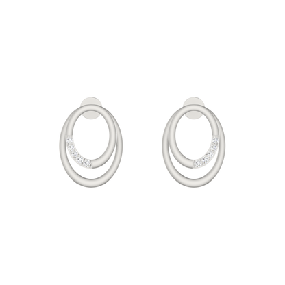 Mobius Loop Platinum Plated Lab Grown Diamond Earrings