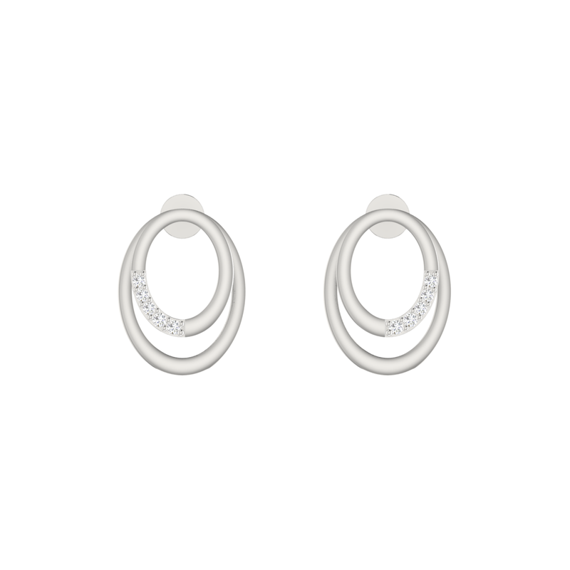 Mobius Loop Platinum Plated Lab Grown Diamond Earrings