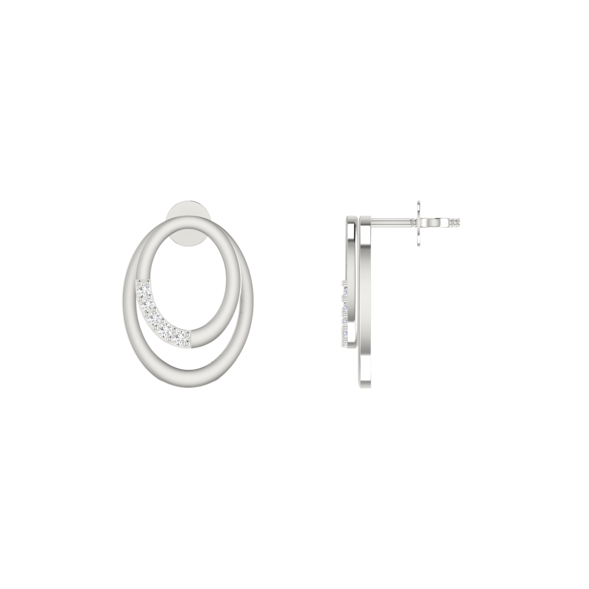 Mobius Loop Platinum Plated Lab Grown Diamond Earrings
