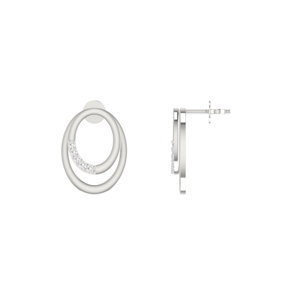 Mobius Loop Platinum Plated Lab Grown Diamond Earrings