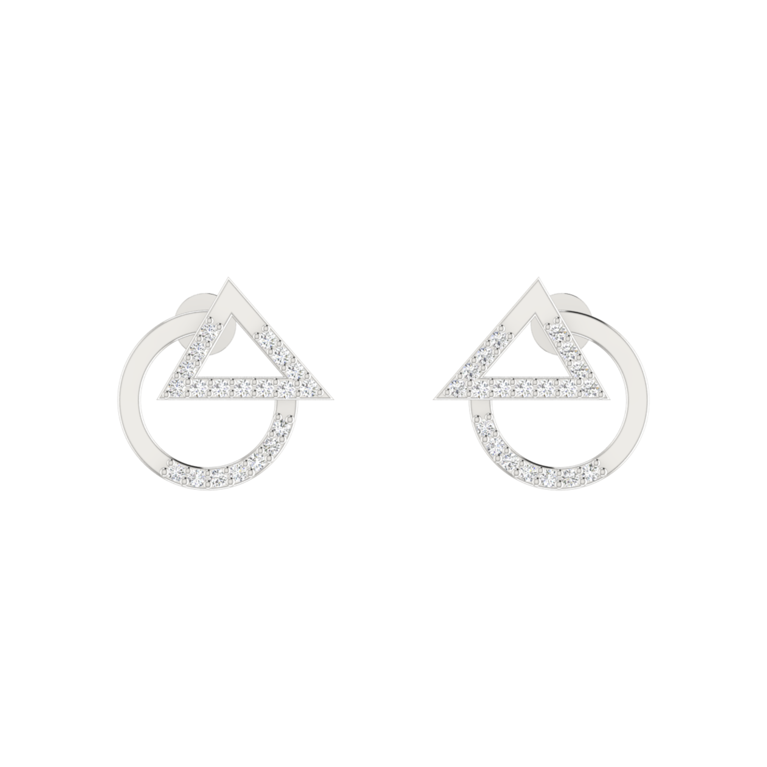 Acute Frame Platinum Plated Lab Grown Diamond Earrings