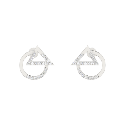 Acute Frame Platinum Plated Lab Grown Diamond Earrings