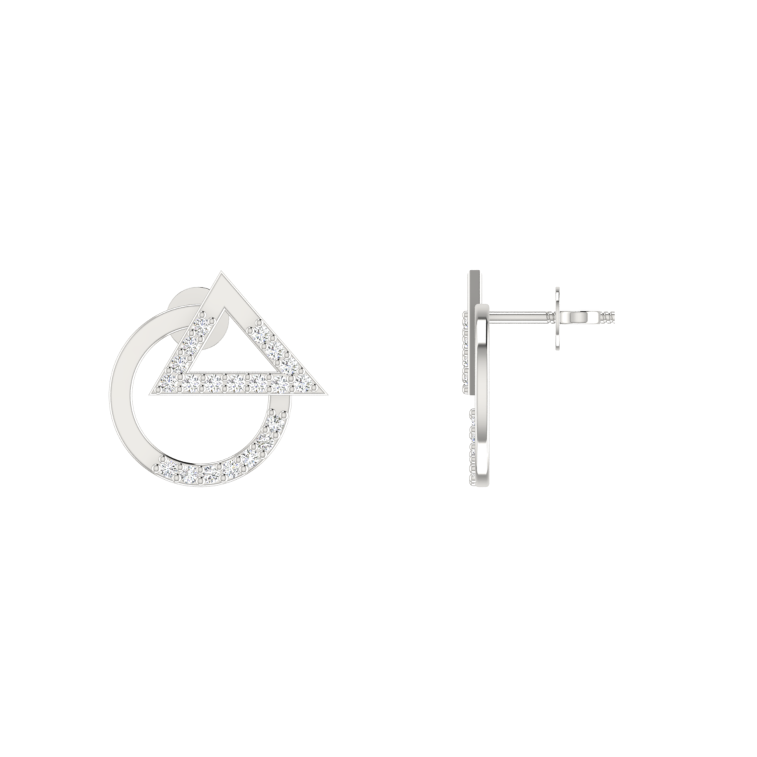 Acute Frame Platinum Plated Lab Grown Diamond Earrings