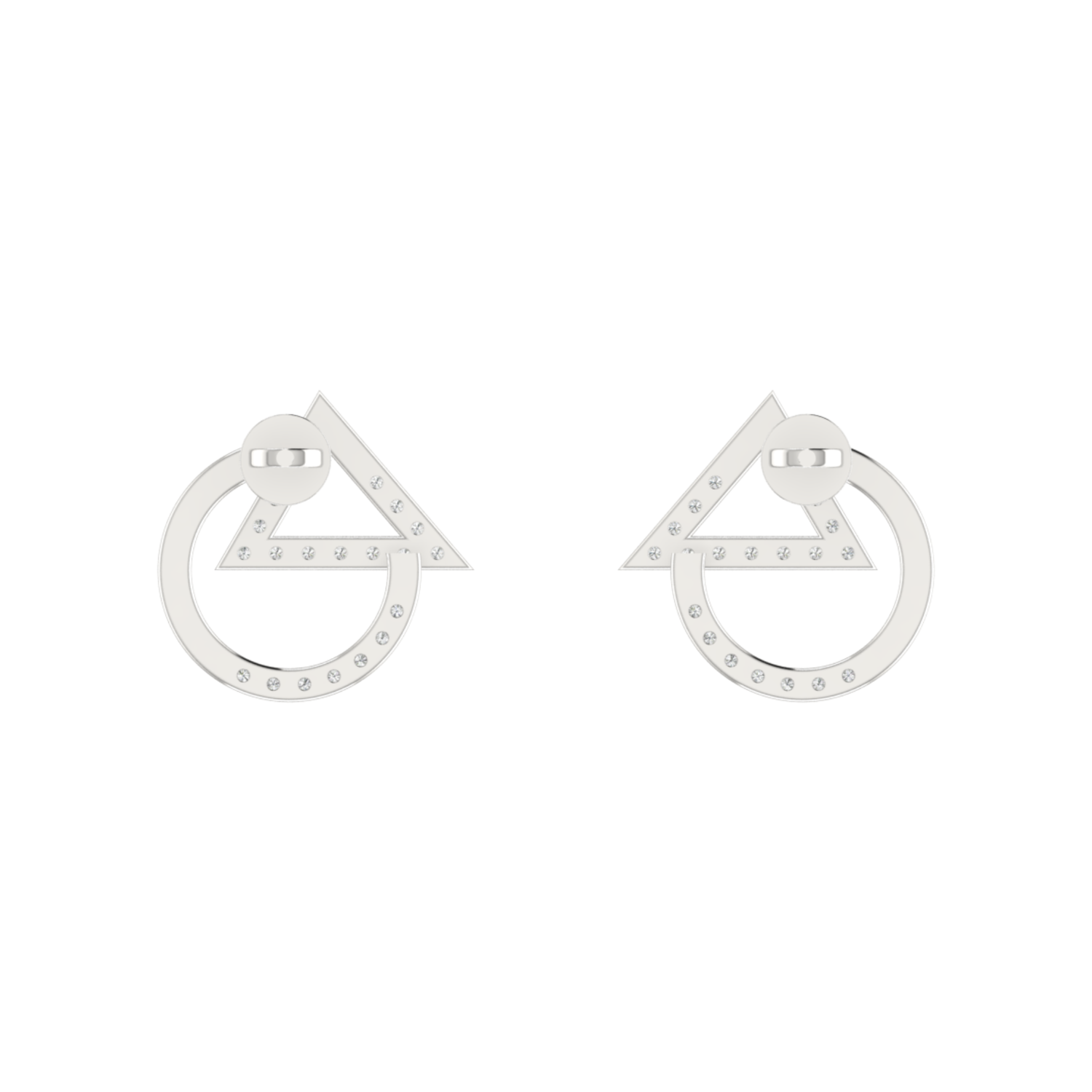 Acute Frame Platinum Plated Lab Grown Diamond Earrings