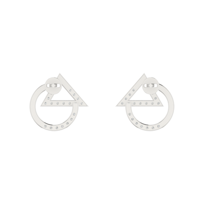 Acute Frame Platinum Plated Lab Grown Diamond Earrings