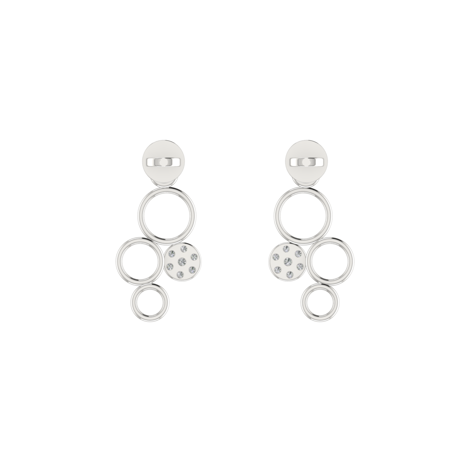 Swing Hoop Platinum Plated Lab Grown Diamond Earrings