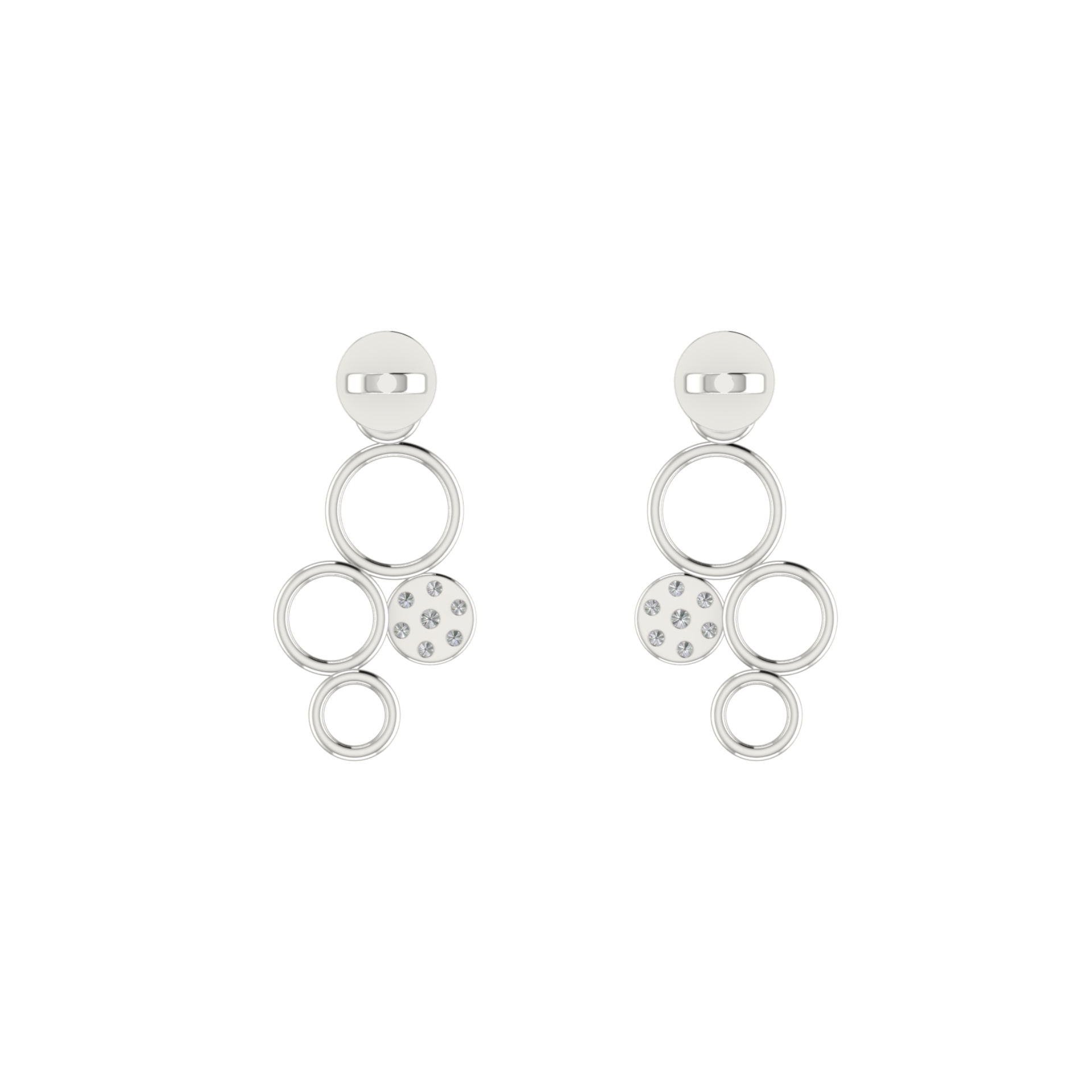 Swing Hoop Platinum Plated Lab Grown Diamond Earrings