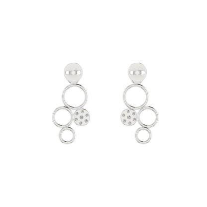 Swing Hoop Platinum Plated Lab Grown Diamond Earrings