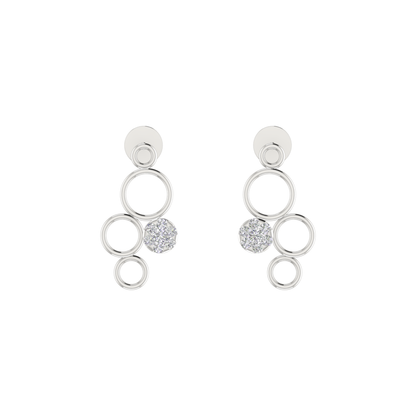Swing Hoop Platinum Plated Lab Grown Diamond Earrings