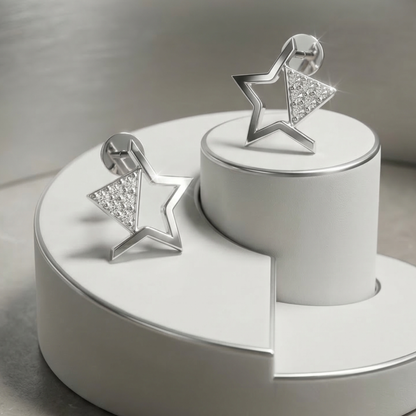 Galaxy Peak Platinum Plated Lab Grown Diamond Earrings