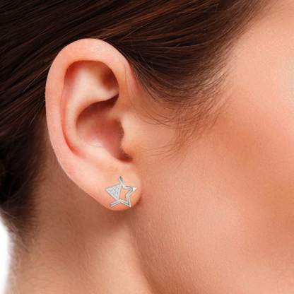 Galaxy Peak Platinum Plated Lab Grown Diamond Earrings