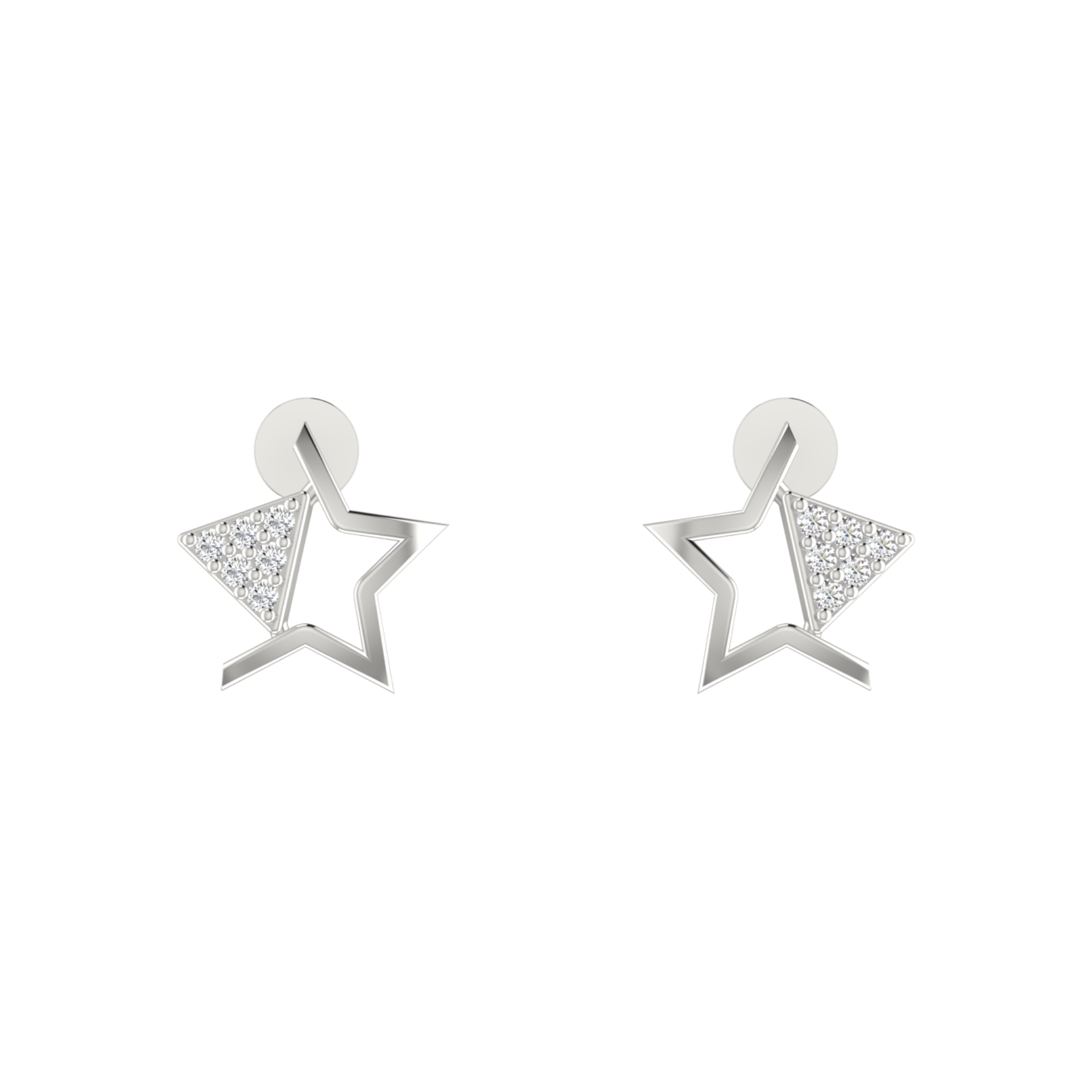 Galaxy Peak Platinum Plated Lab Grown Diamond Earrings