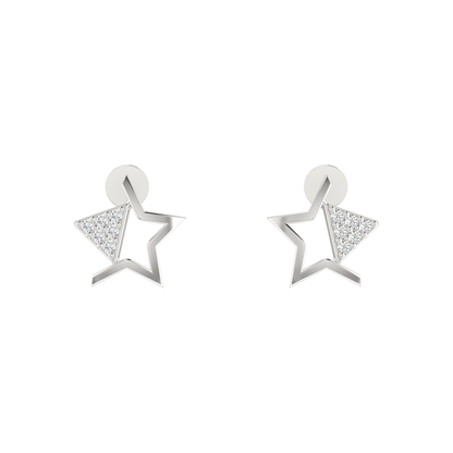 Galaxy Peak Platinum Plated Lab Grown Diamond Earrings