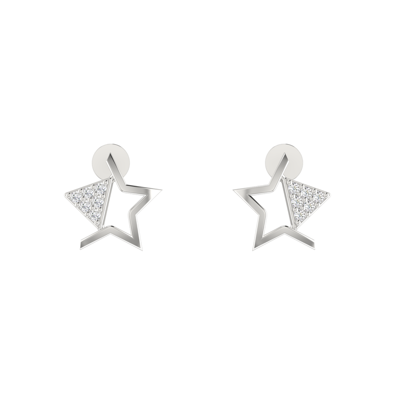 Galaxy Peak Platinum Plated Lab Grown Diamond Earrings