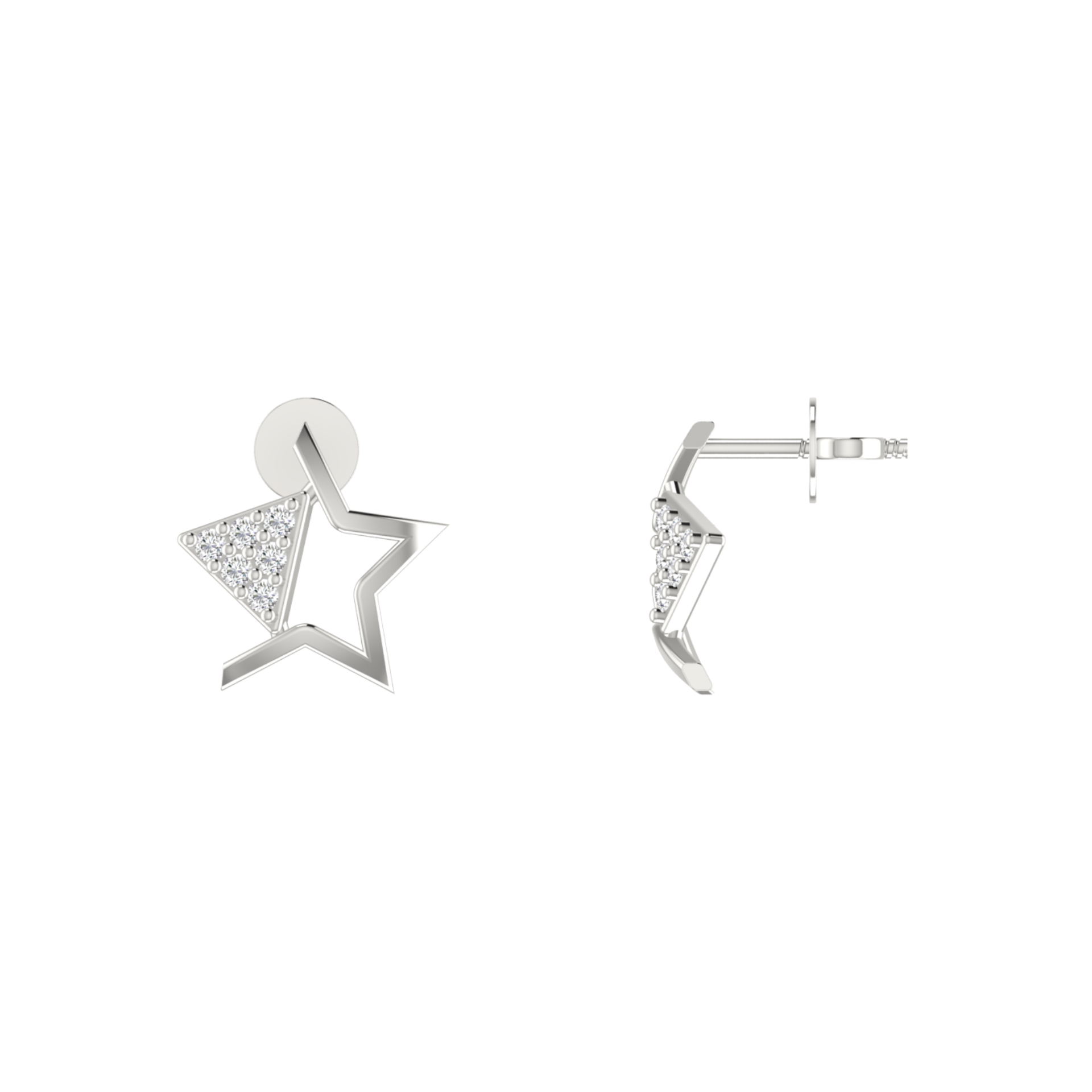 Galaxy Peak Platinum Plated Lab Grown Diamond Earrings
