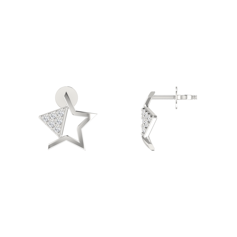 Galaxy Peak Platinum Plated Lab Grown Diamond Earrings